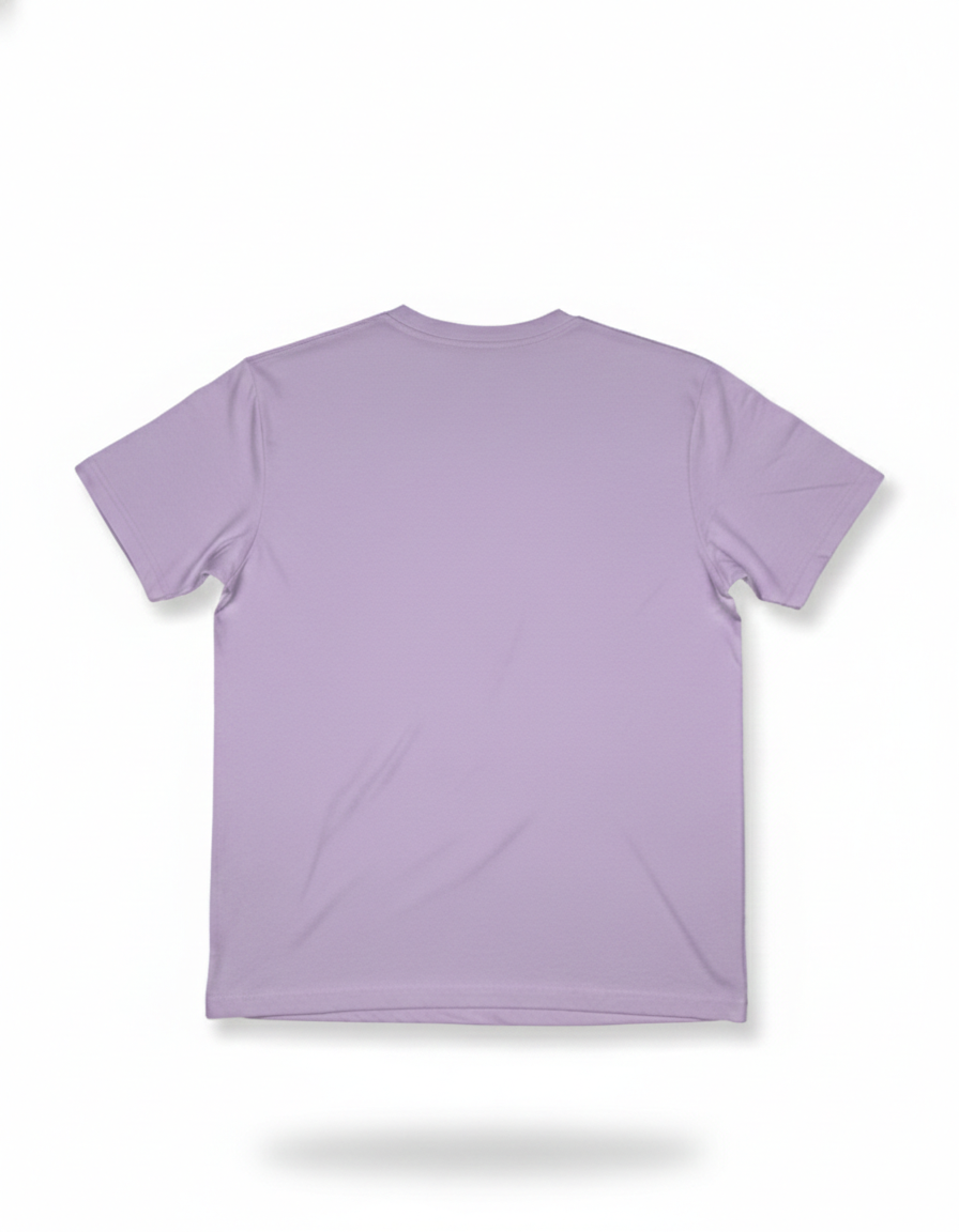 Remera violeta de algodón con estampado trasero