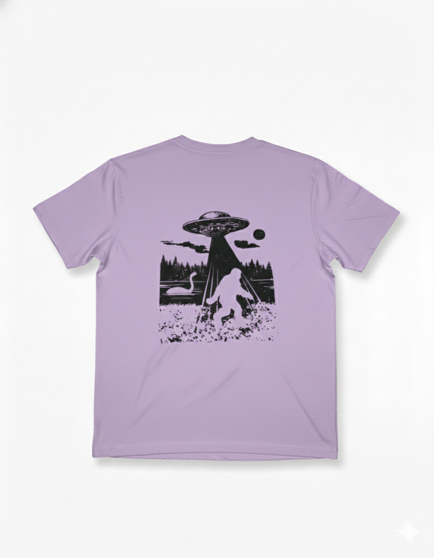 Remera violeta de algodón con estampado trasero