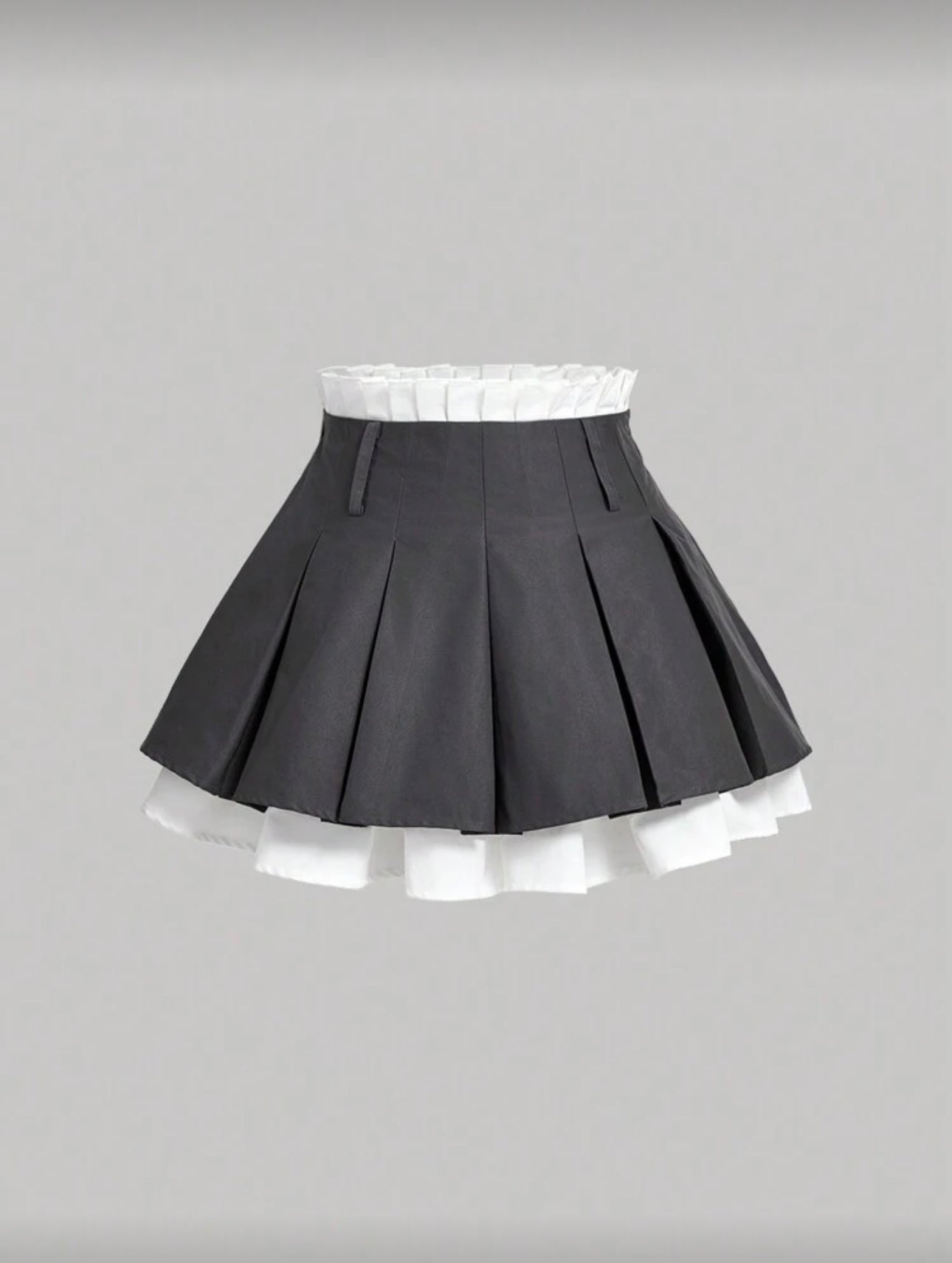 Minifalda gris SHEIN MOD con doble capa