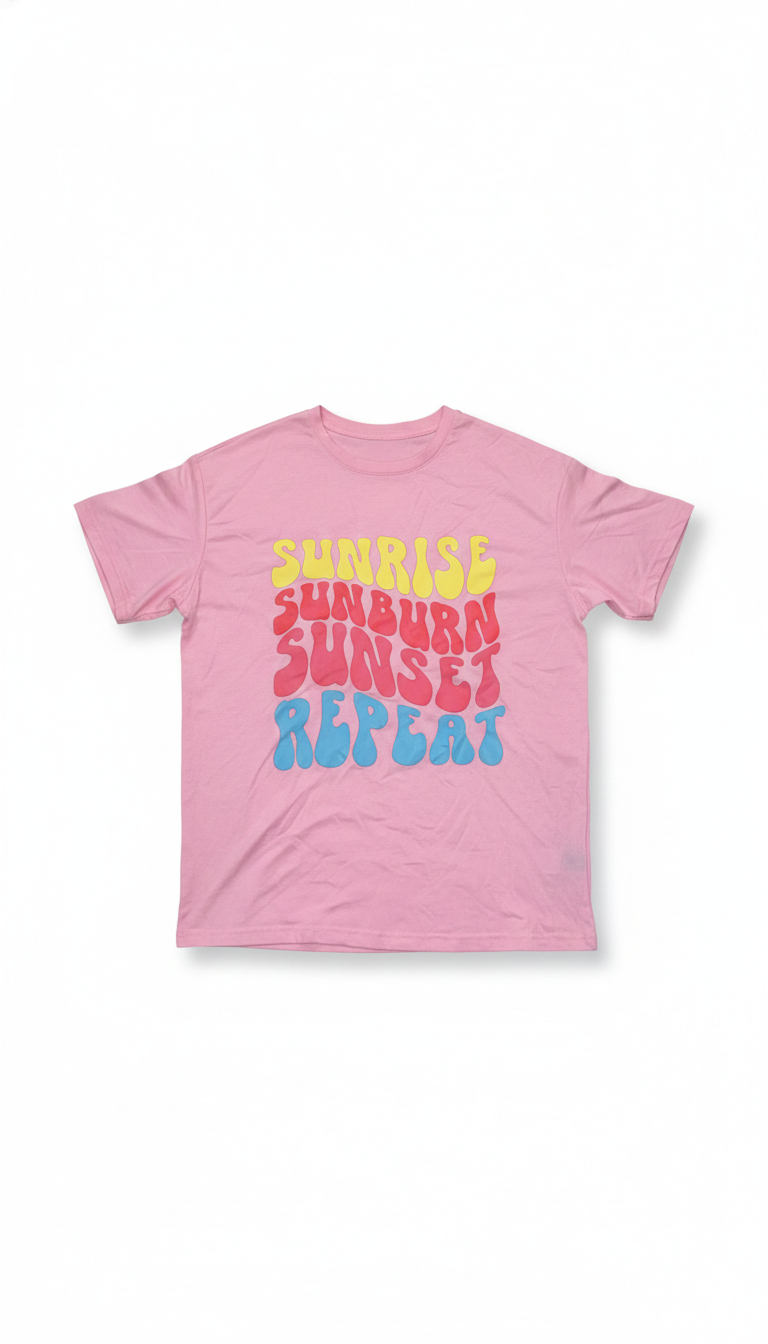 Remera Rosada Estampada de Algodón