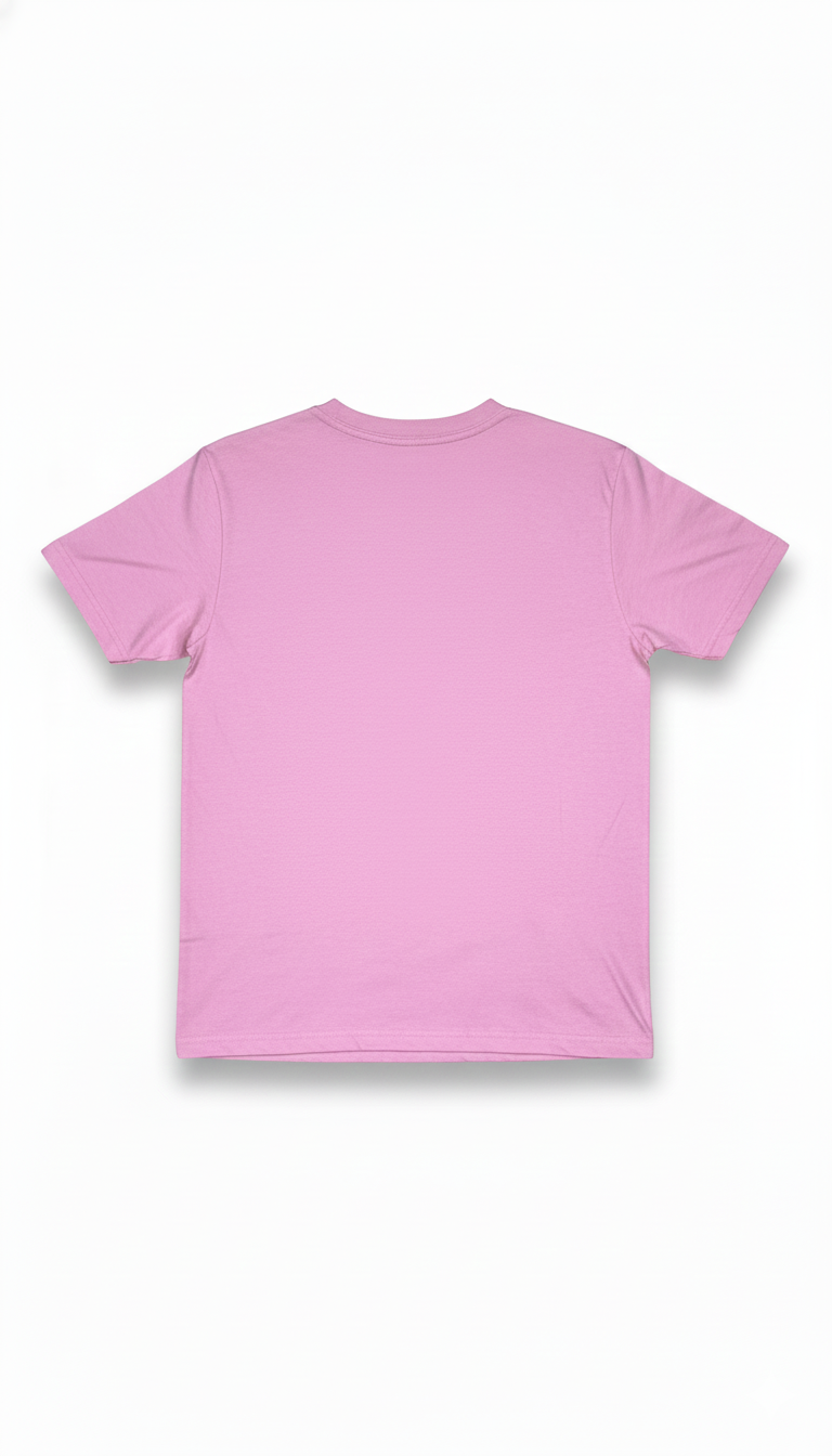 Remera rosada de algodón con estampado