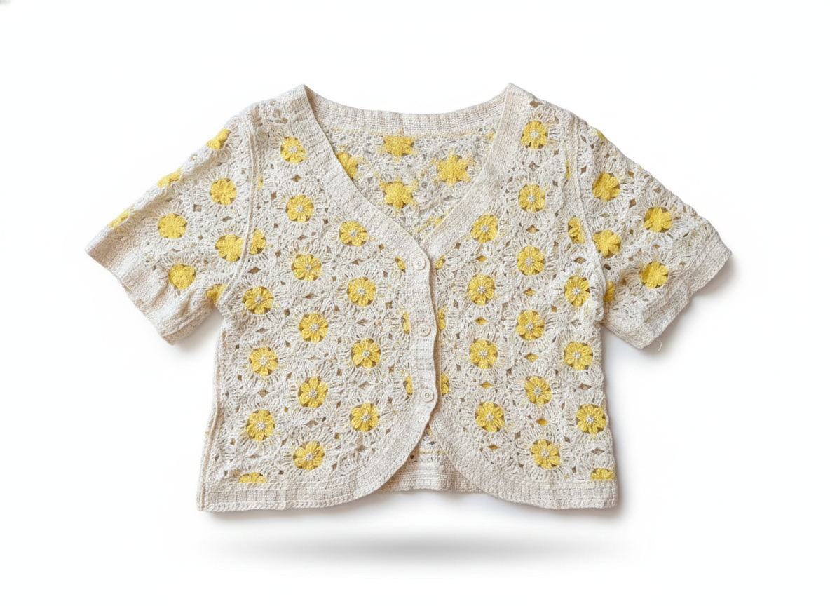 Top Crochet con flores