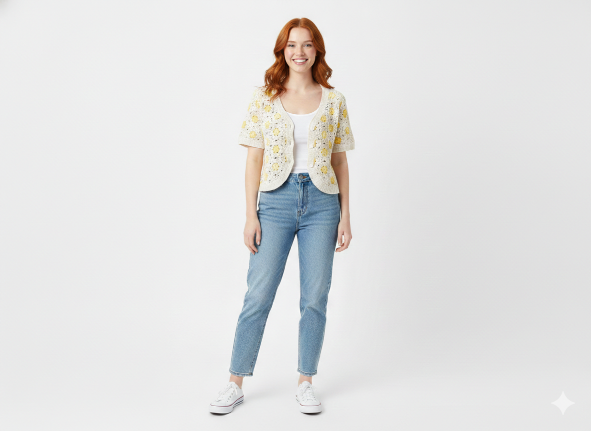 Top Crochet con flores