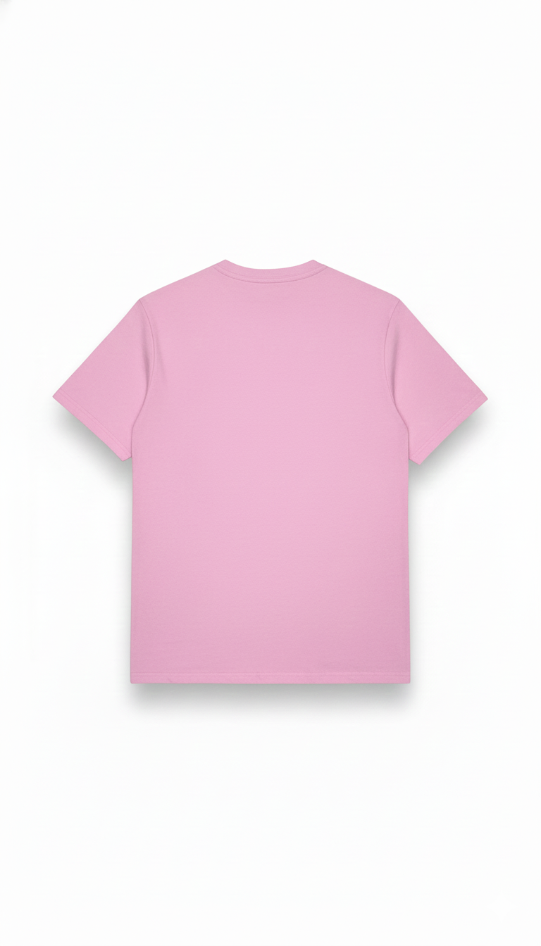 Remera rosada de algodón con estampado