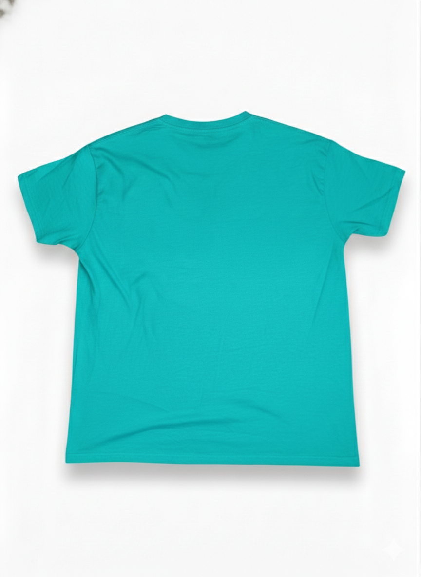 Remera Turquesa de algodón Estampada