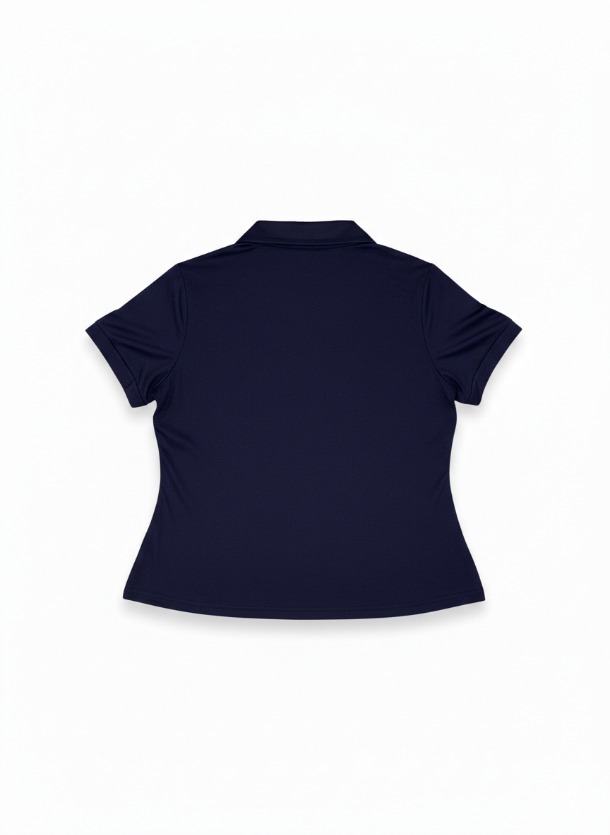 Polo Ajustado Azul Marino con Cuello Clásico