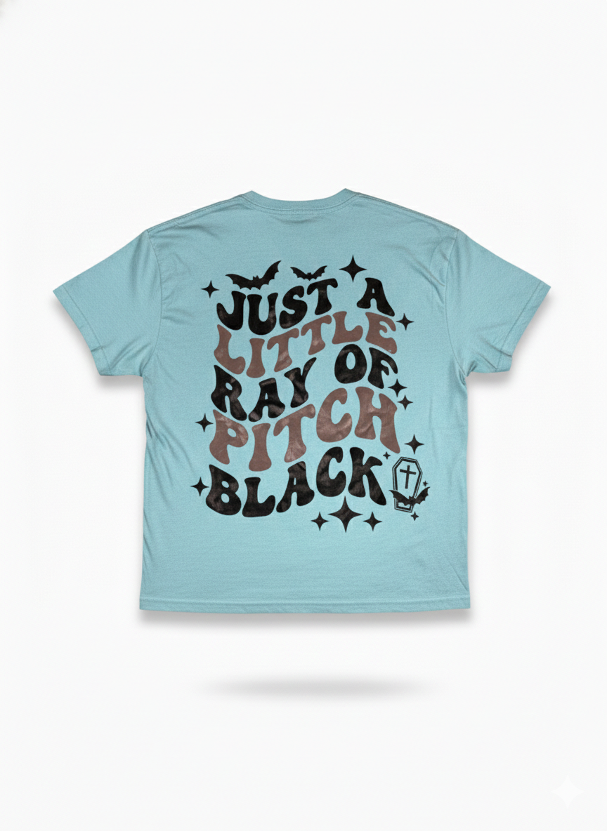 Remera Turquesa de algodón con estampado Halloween