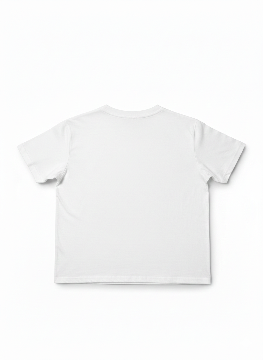 Remera Blanca de Algodón Estampada