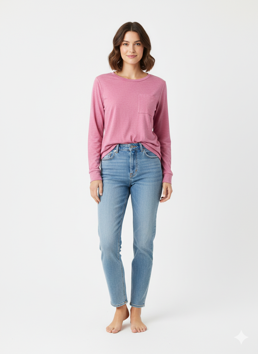 Remera Manga Larga Básica con Bolsillo