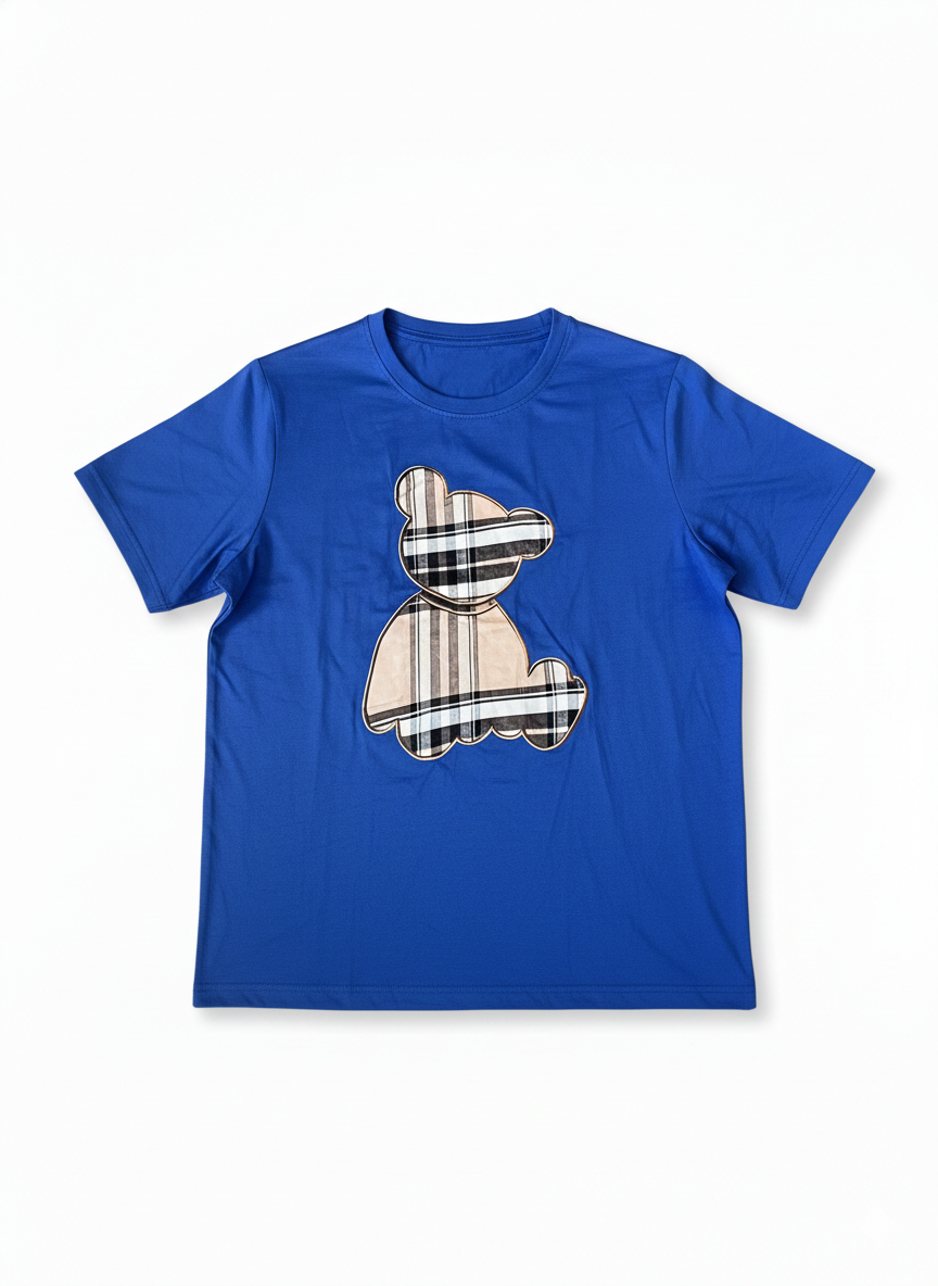 Remera Azul Estampada