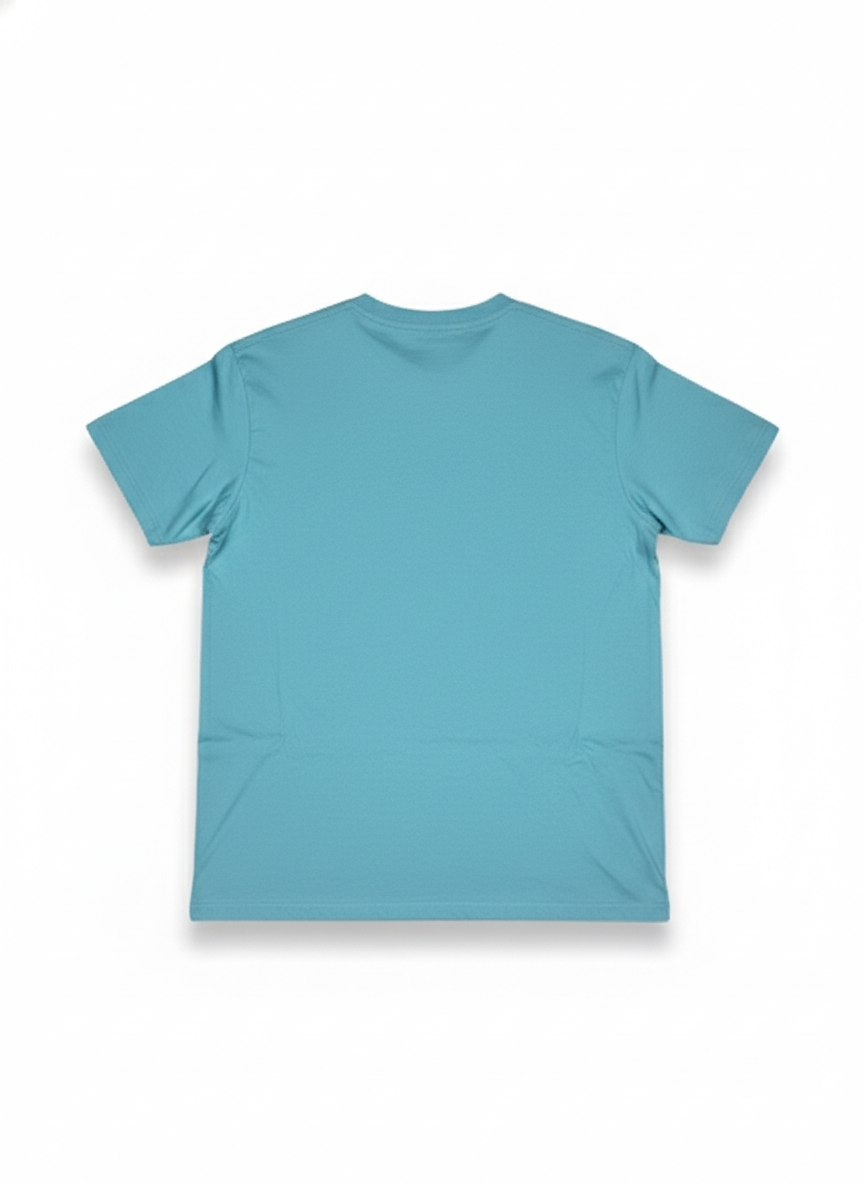 Remera turquesa de algodón con estampado