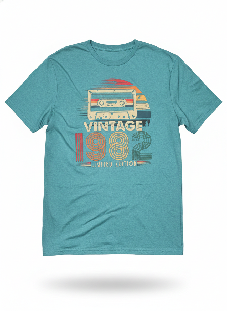 Remera Turquesa de Algodón con Estampado