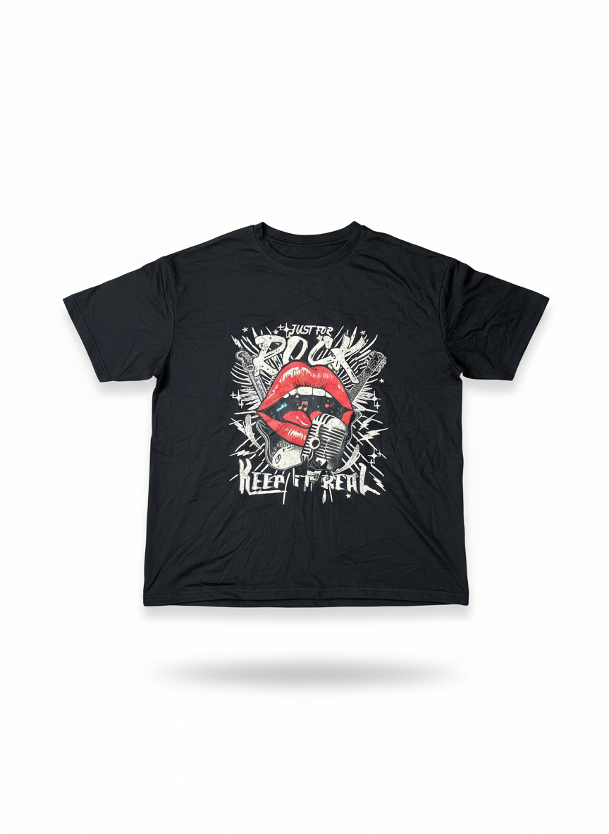 Remera Negra con Estampado