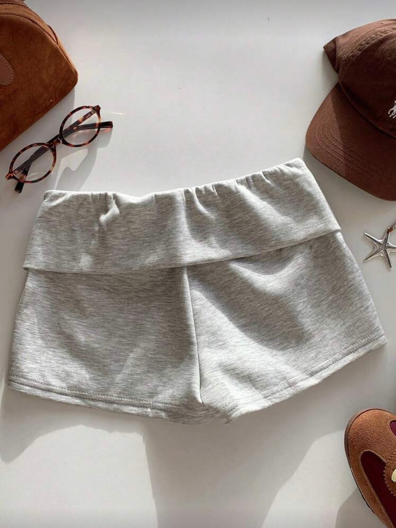 Short SHEIN EZwear gris ajustado