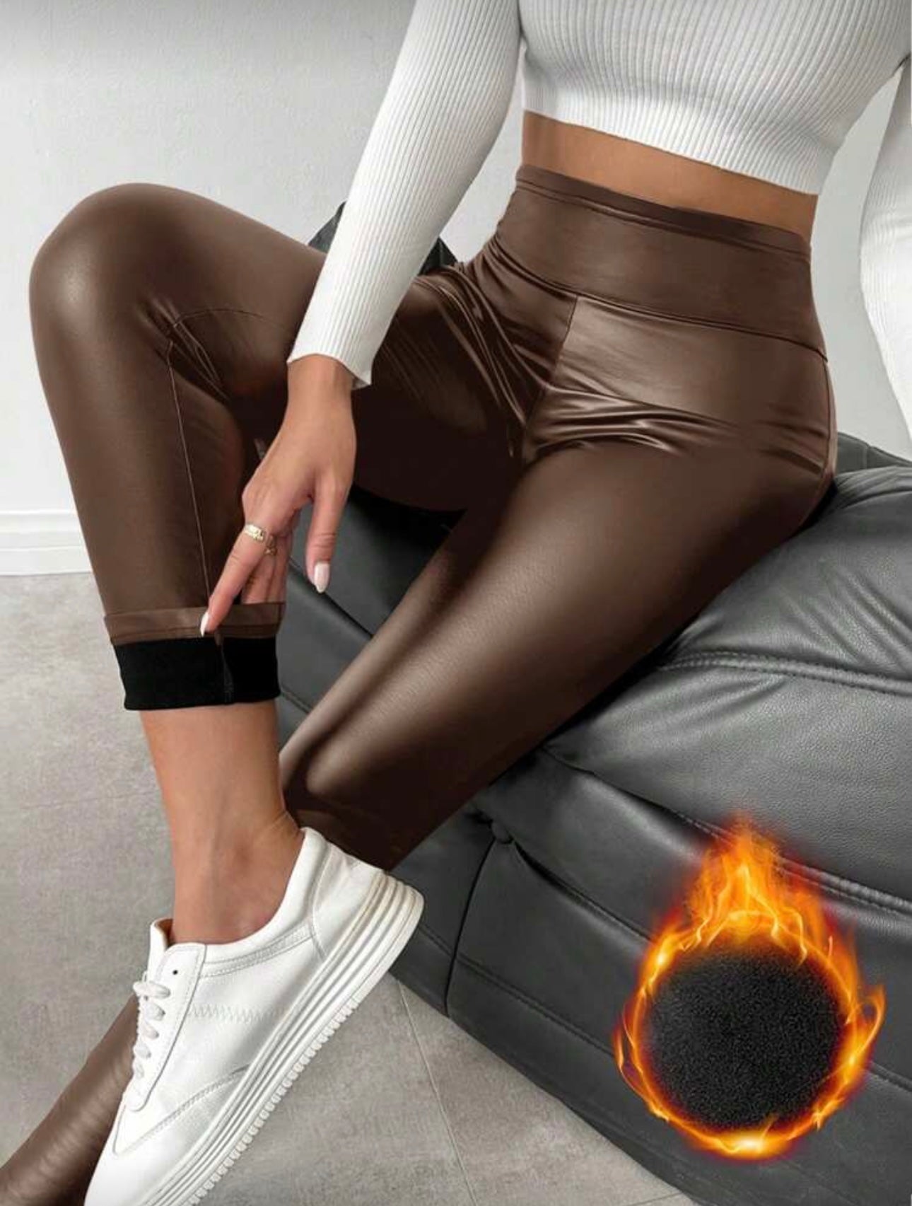 Leggings Xyvia marrones térmicos ajustados