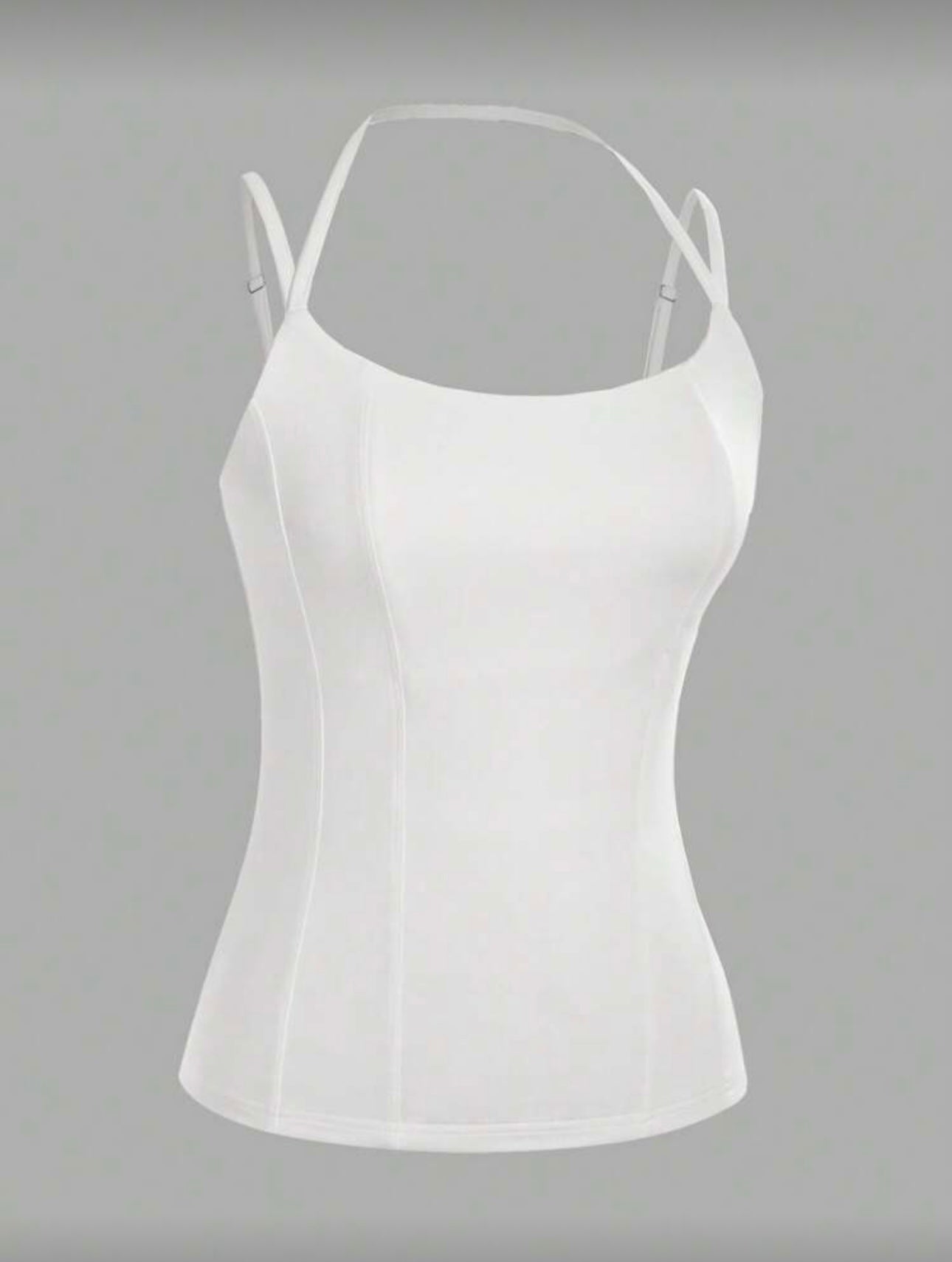 Top INAWLY blanco ajustado sin mangas
