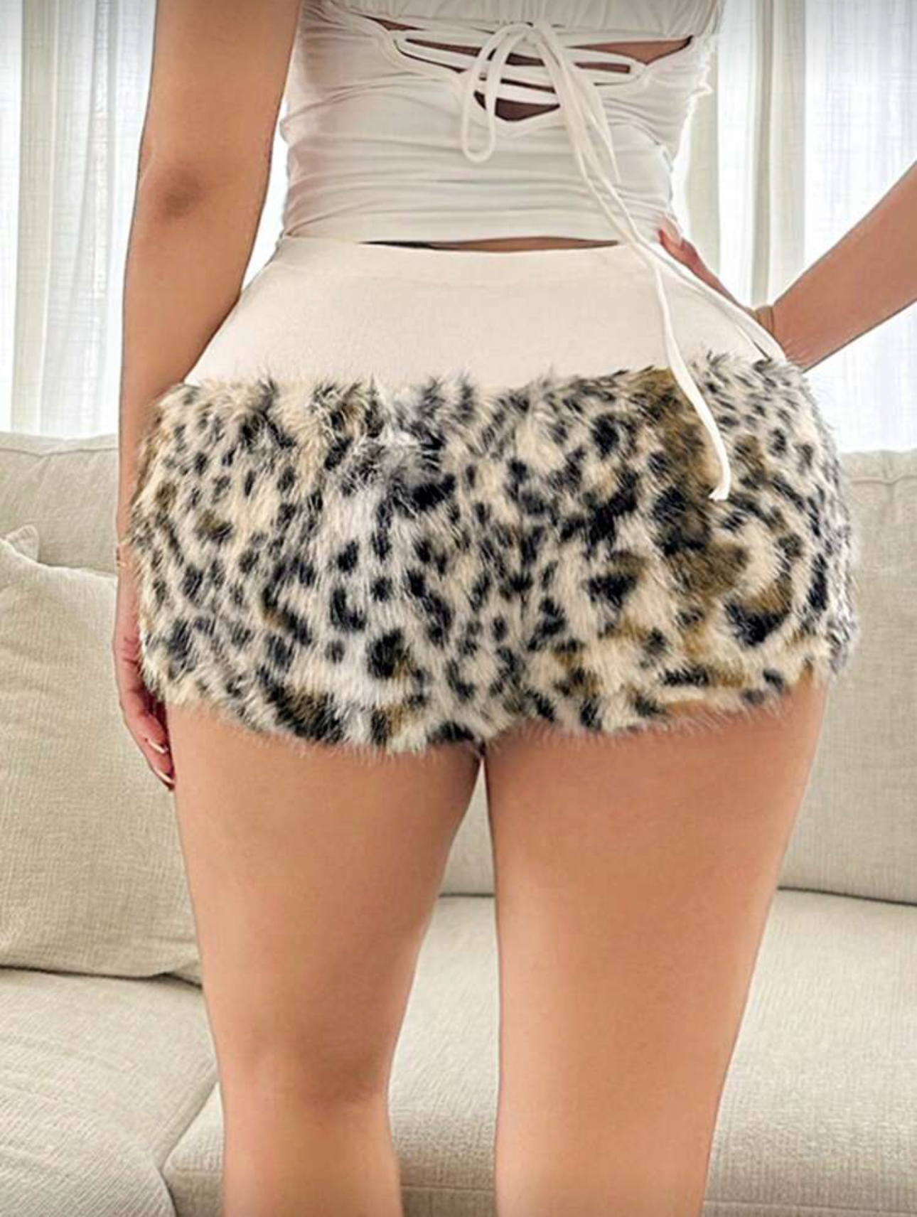 Shorts SHEIN SXY leopardo esponjoso