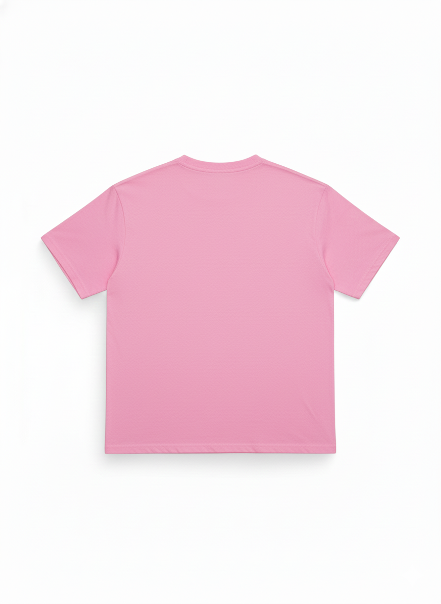 Remera básica rosada de algodón