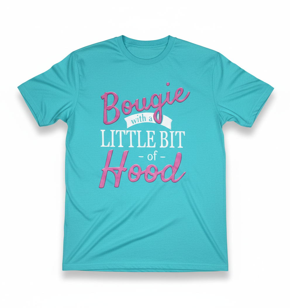 Remera de algodón estampada color turquesa