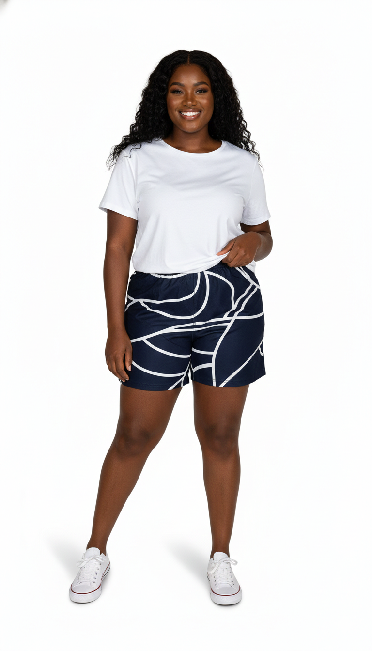 Short Negro con Líneas