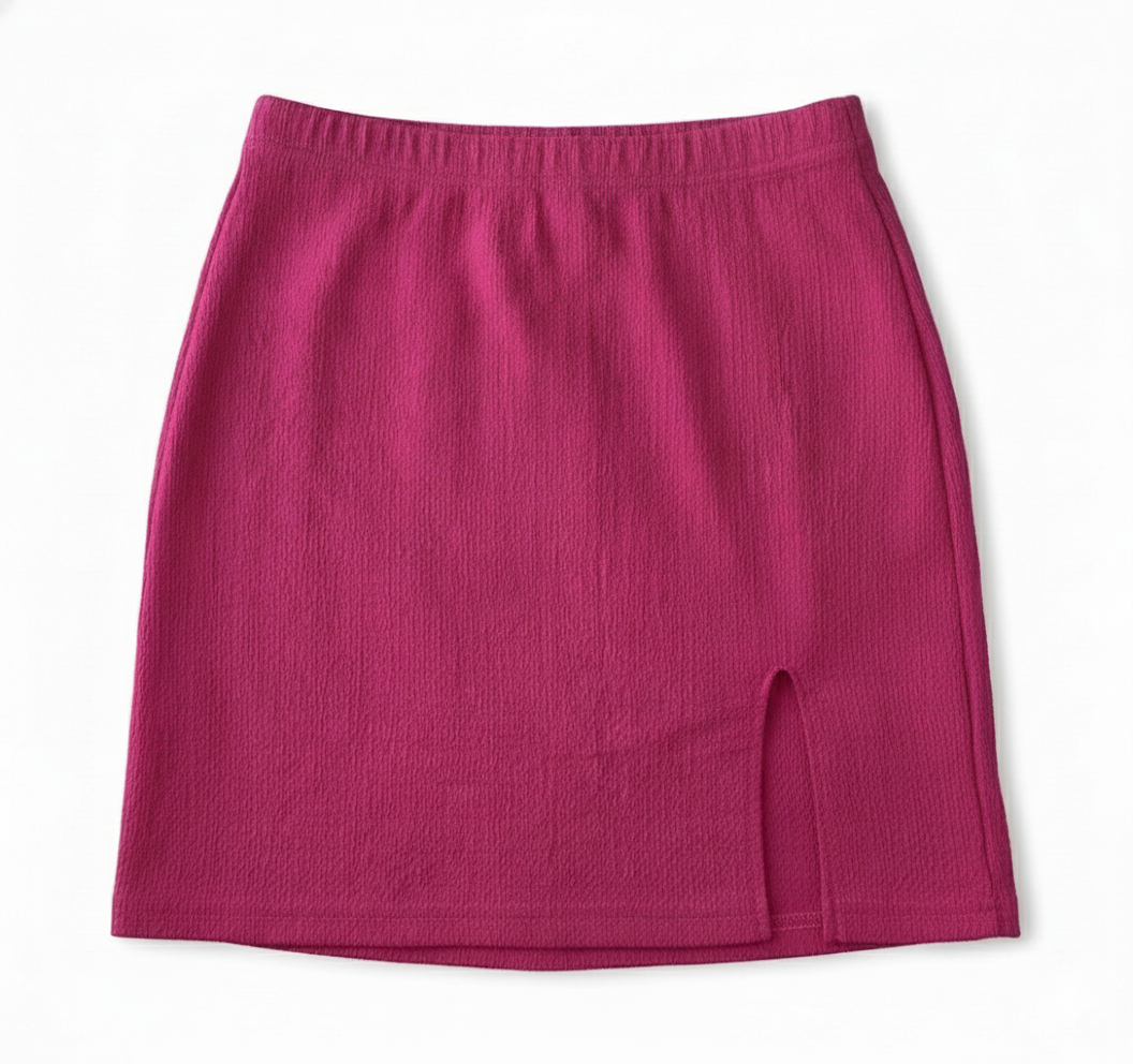 Short pollera rosado con corte en la pierna