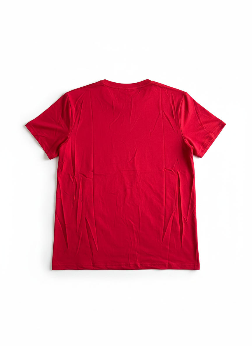 Remera de algodón roja con estampado