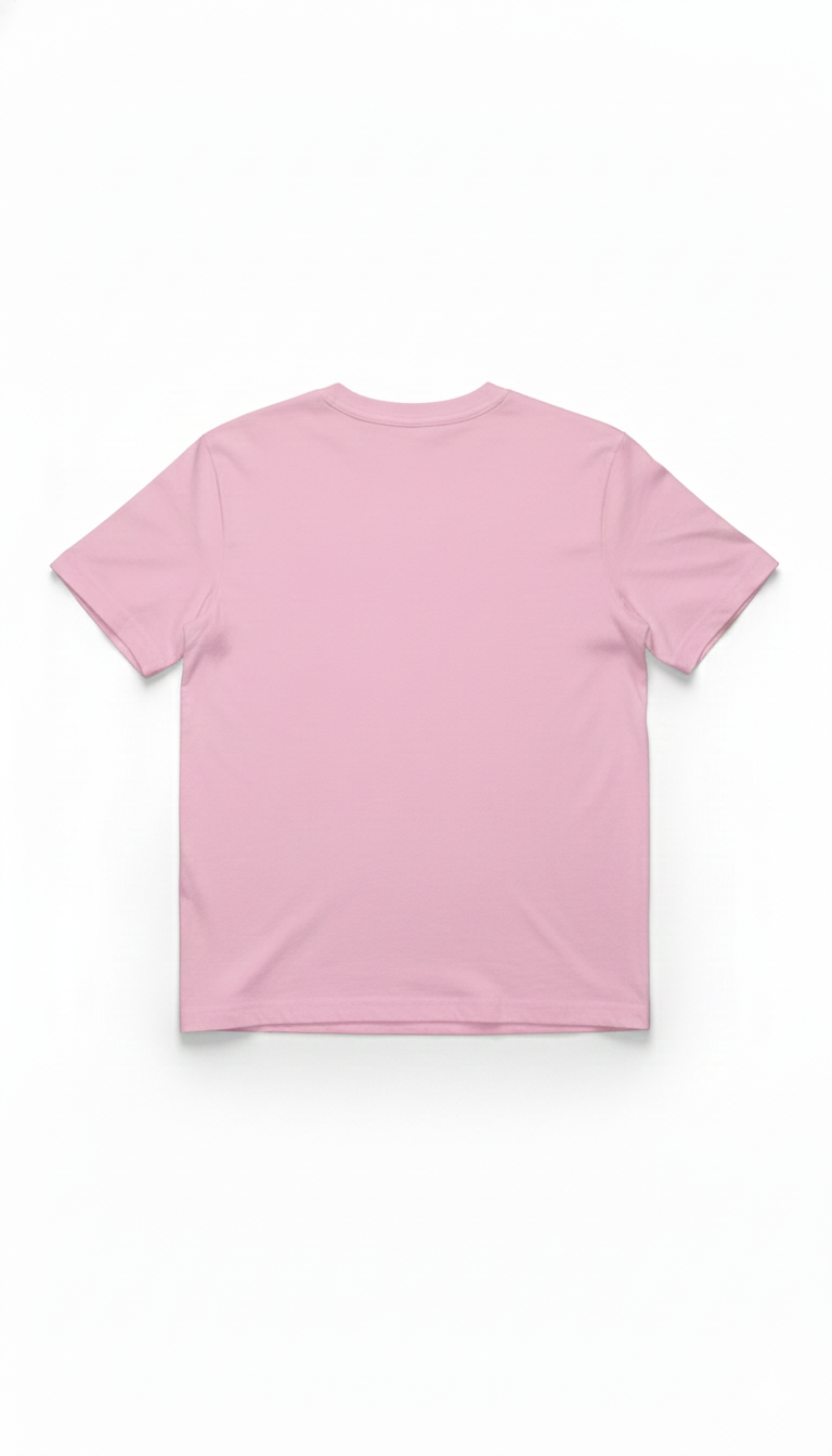 Remera rosada de algodón con estampado