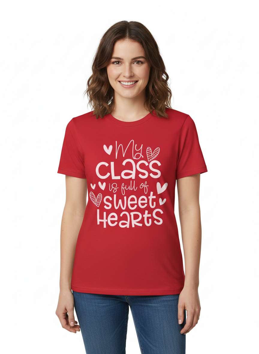 Remera de algodón roja con estampado