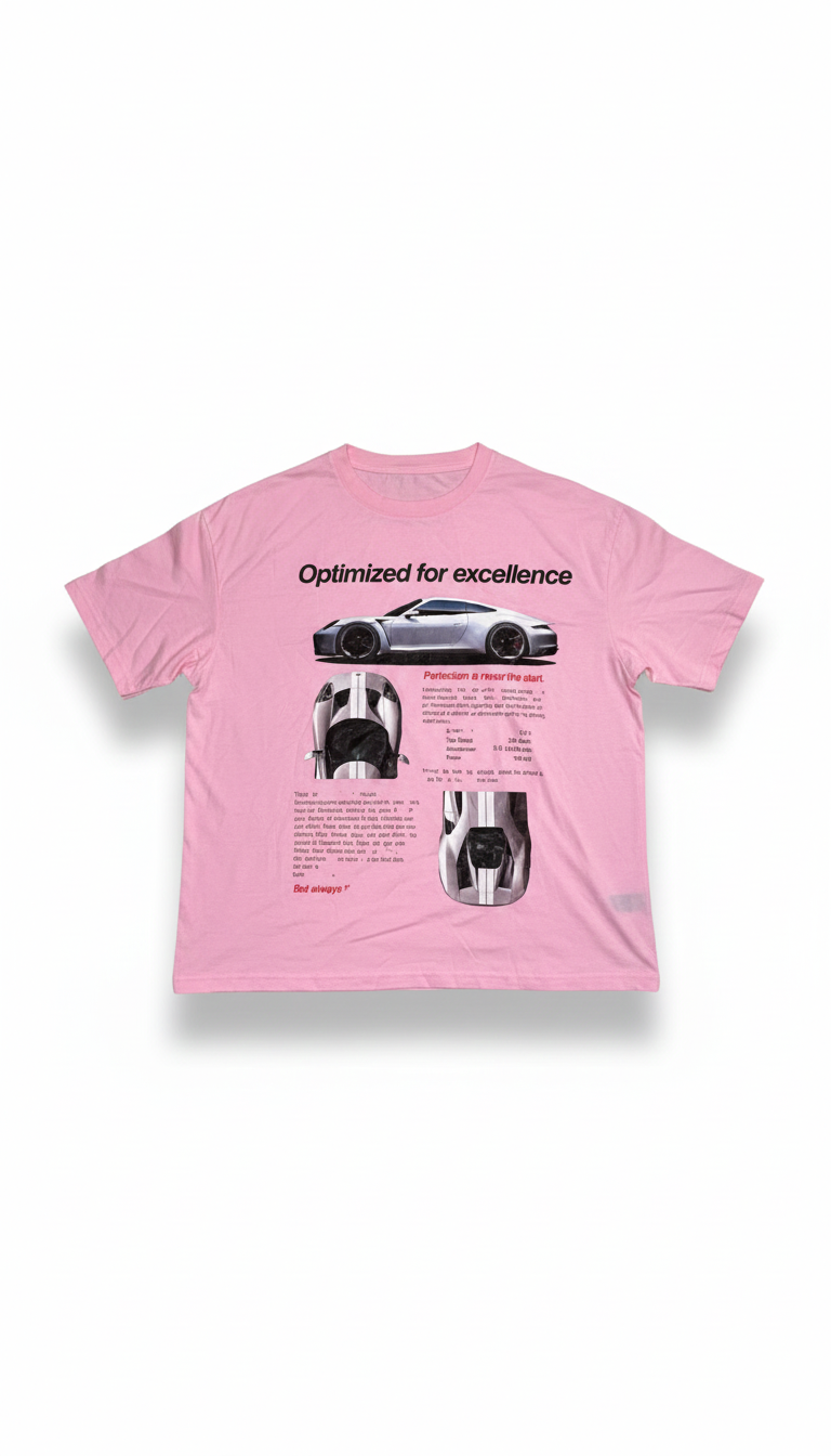 Remera rosada de algodón con estampado