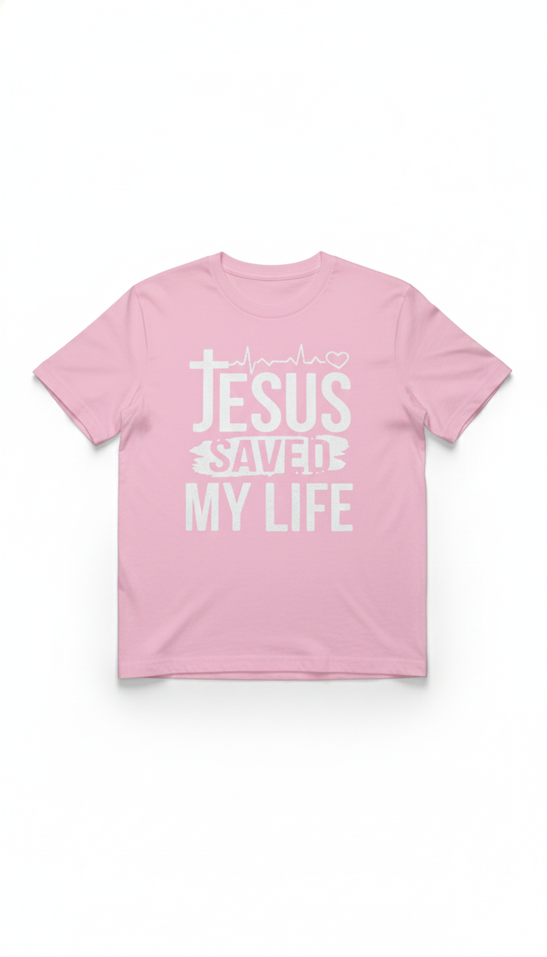 Remera rosada de algodón con estampado