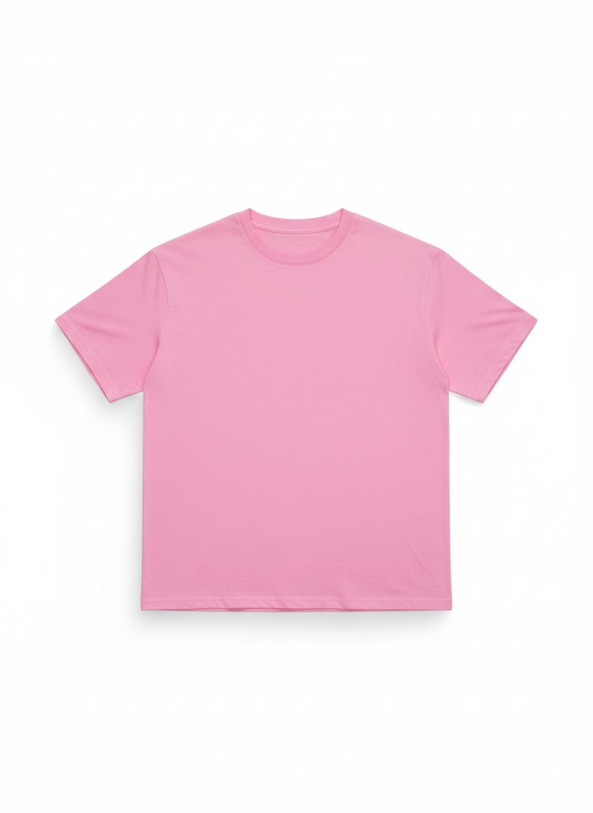 Remera rosada de algodón con estampado trasero