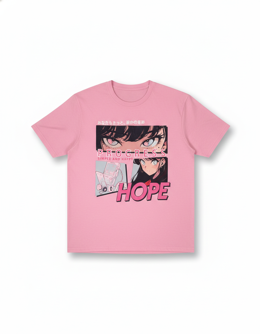 Remera Rosada Estampada de Algodón