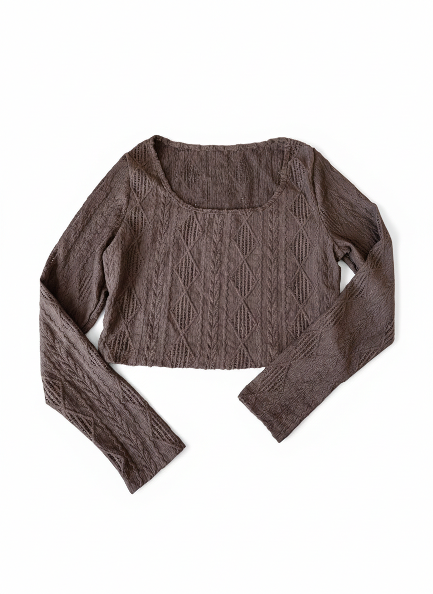 Top Cropped tejido texturizado