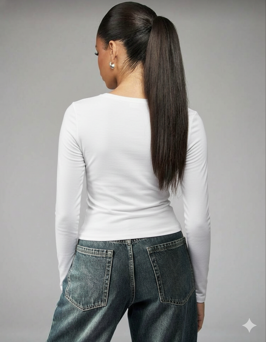 Camiseta Manga Larga Blanca básica