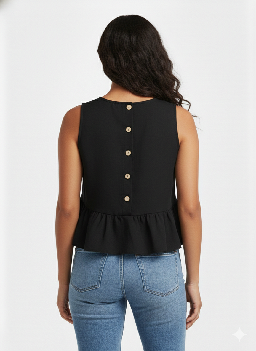 Blusa Corta con Botones traseros