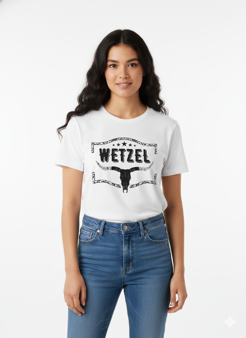 Remera Blanca de Algodón con Estampado